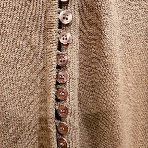 Newport News Brown Knit Button Down Sweater - Picture 4 of 7